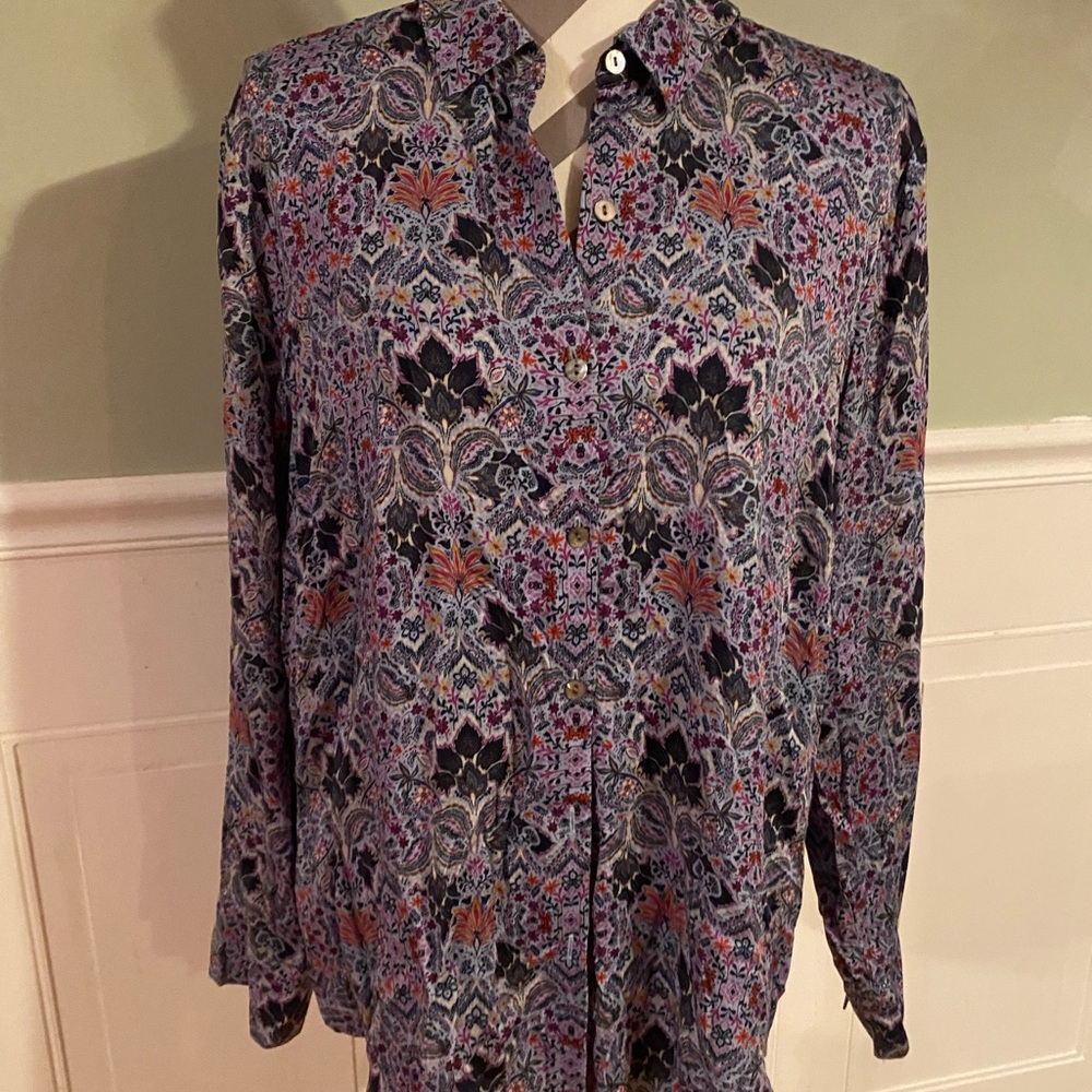 J. Jill Multicolor Patterned Women’s Silky Blouse